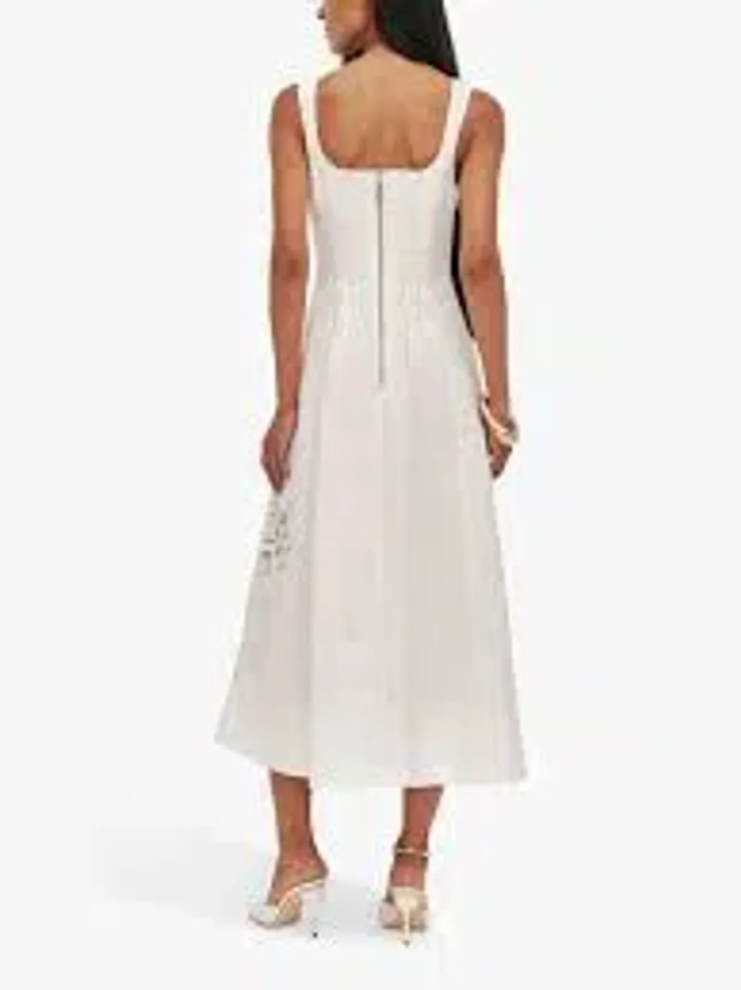 AJE Halo Embroidered Midi Dress Ivory Size 10 for rent on The Volte - main image