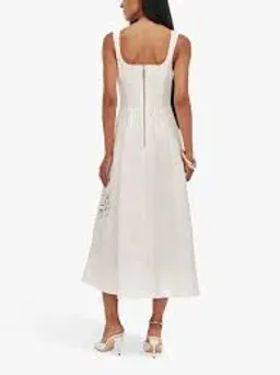 AJE Halo Embroidered Midi Dress Ivory Size 10 for rent on The Volte - image 4