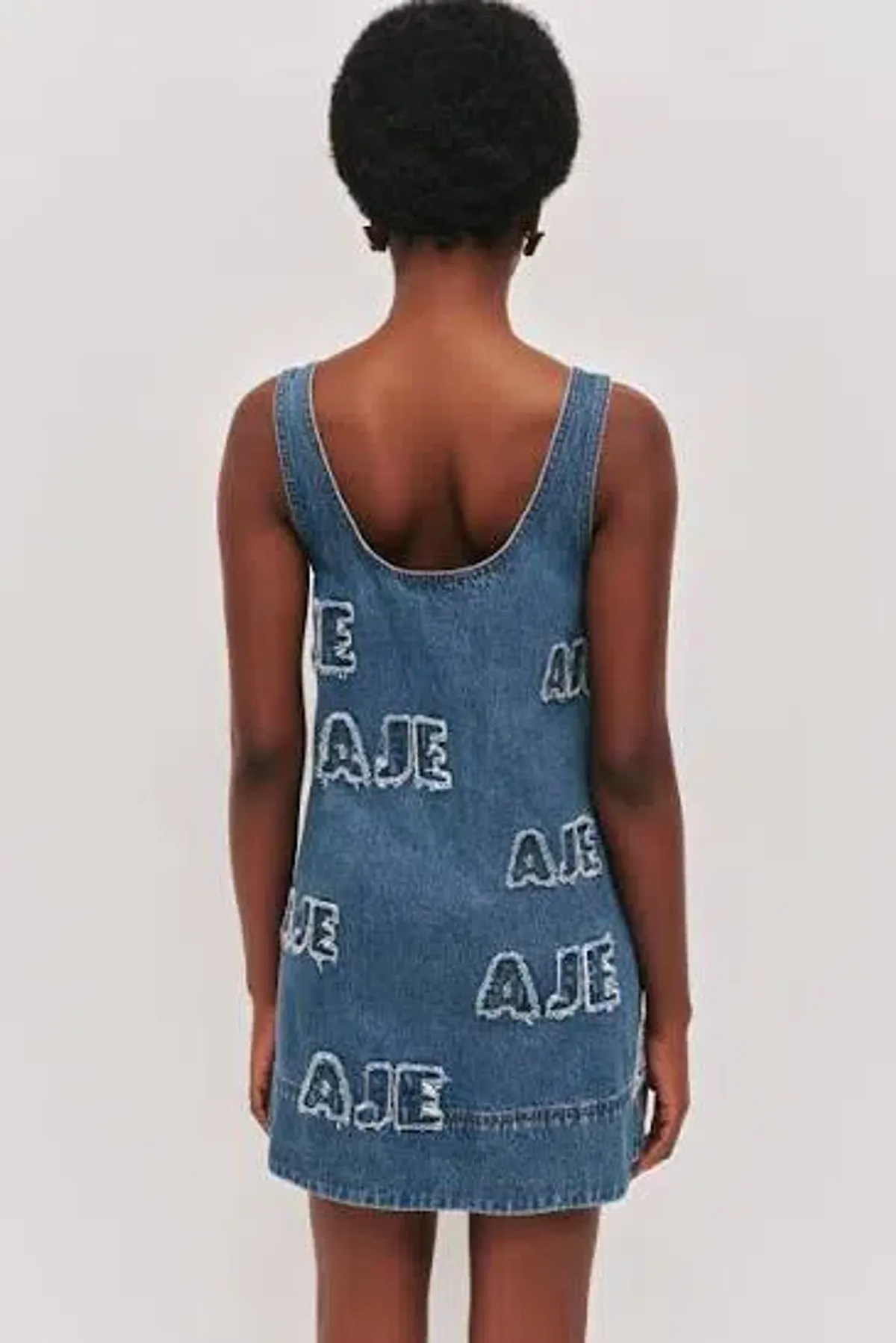 AJE Electra Logo Denim Mini Dress Size 10 - Image 2