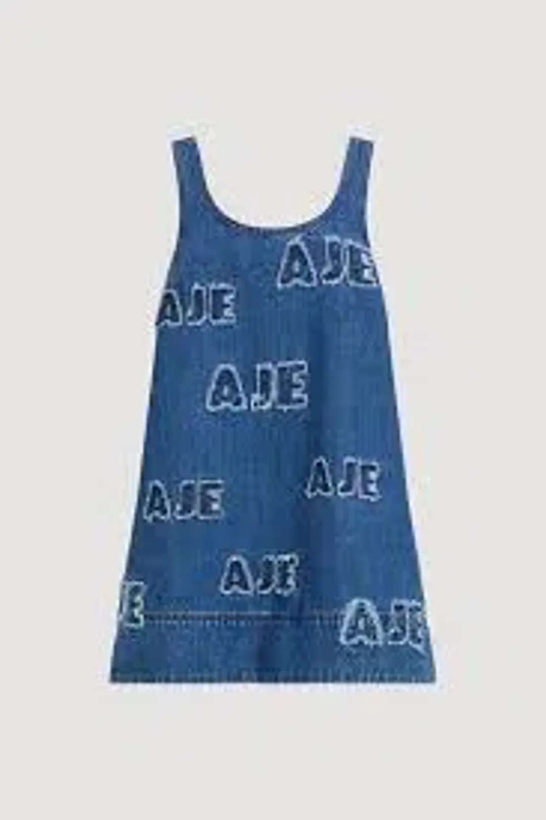 AJE Electra Logo Denim Mini Dress Size 10 for rent on The Volte - main image