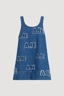 AJE Electra Logo Denim Mini Dress Size 10 for rent on The Volte - image 3