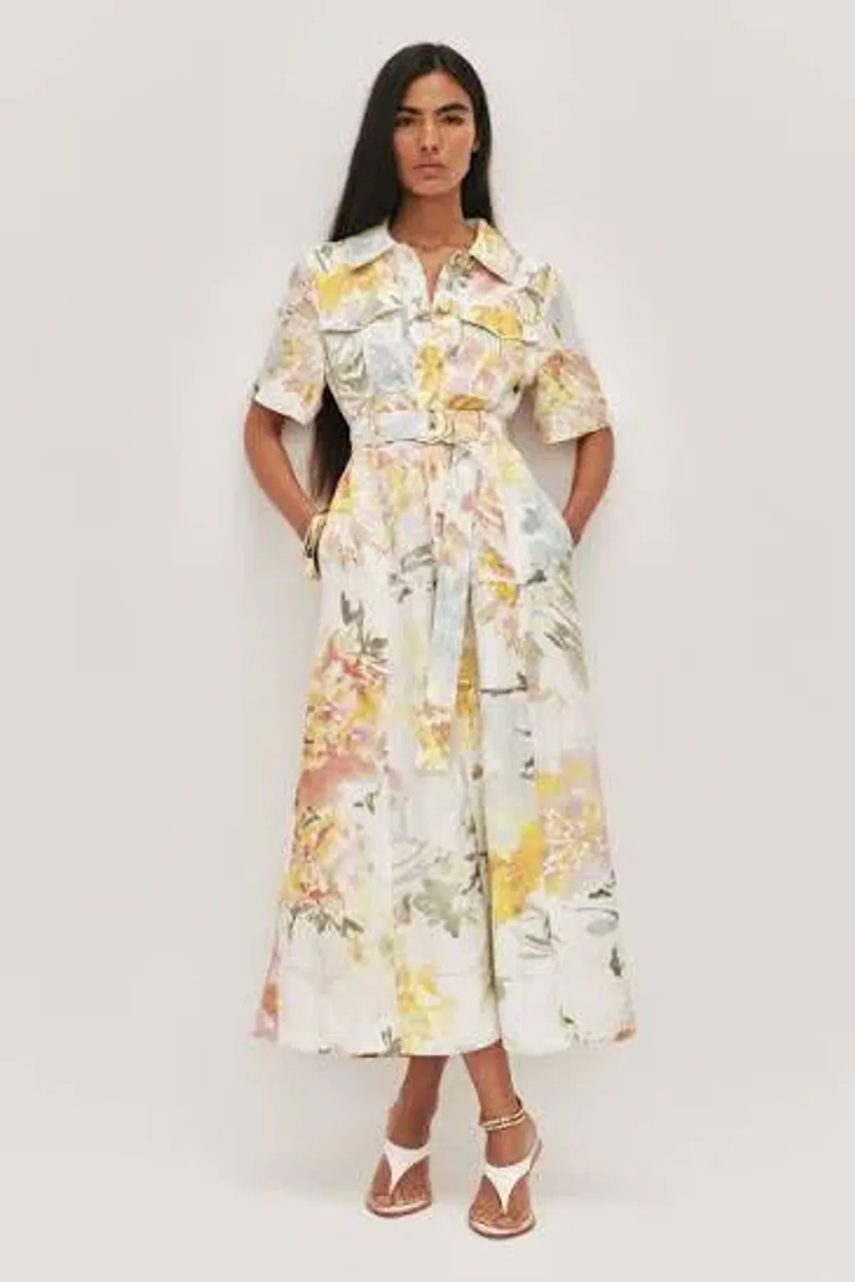 AJE Manon Midi Dress Jardin Floral Print size 8 - Image 1