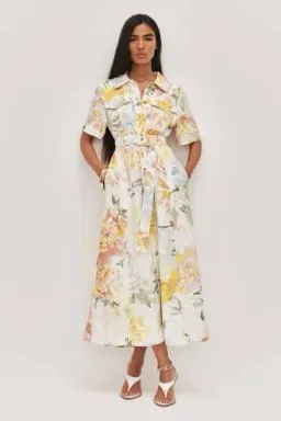 AJE Manon Midi Dress Jardin Floral Print size 8 for rent on The Volte - image 1