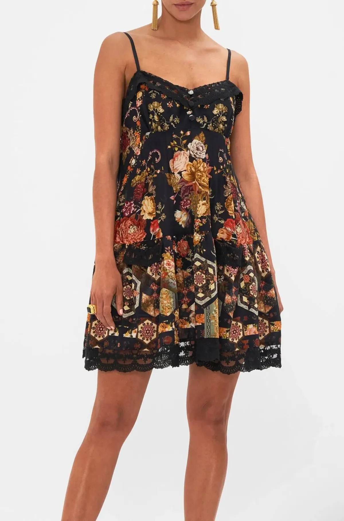 Camilla – Stitched in Time Short Pintuck Dress With Pockets for rent on The Volte - main image
