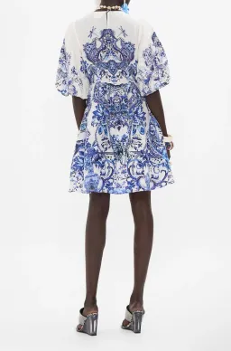 Camilla – Glaze and Graze Puff Sleeve Short Dress With Broderie Detail for rent on The Volte - image 5