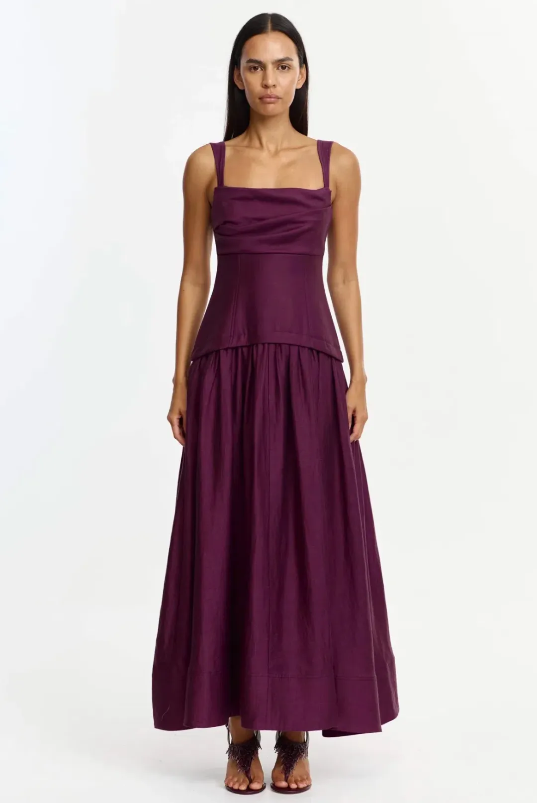 Acler Reeve Maxi Dress size 14 Fig for rent on The Volte - main image