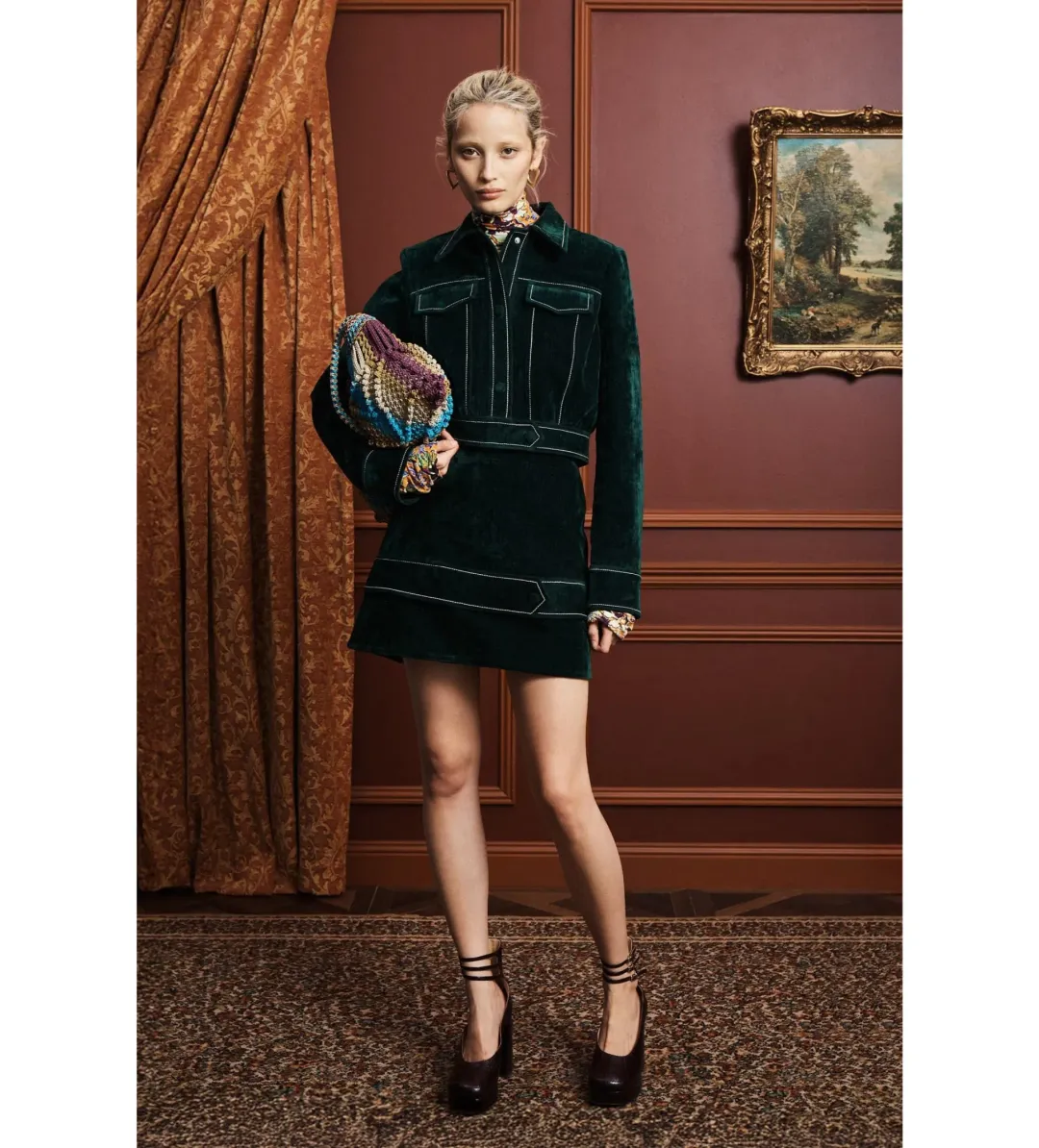 Alemais Johnny Jacket Size AU6 and Skirt Size AU8 Set in Forest Green for rent on The Volte - main image