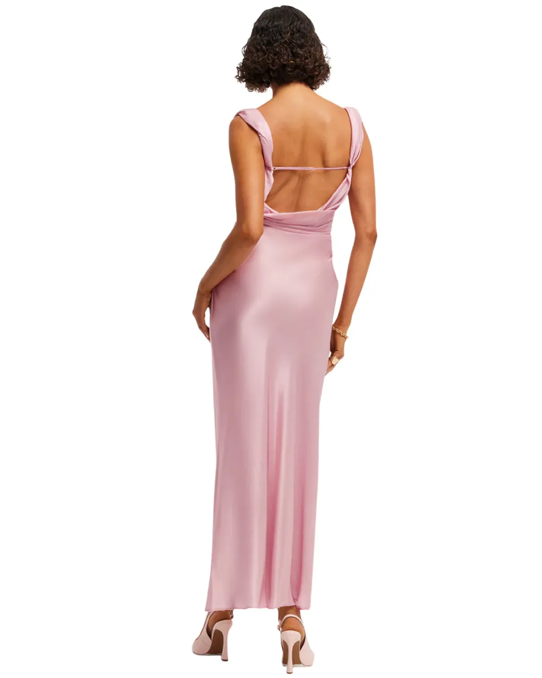 Leo Lin Valentina Maxi Dress Bouquet Print Pastel Pink for rent on The Volte - main image