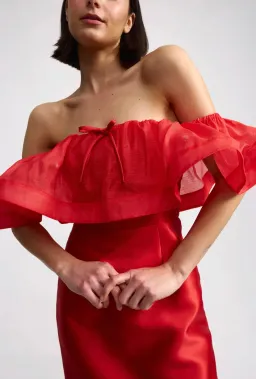 Aston Studio Primrose Dress in ruby for rent on The Volte - image 3