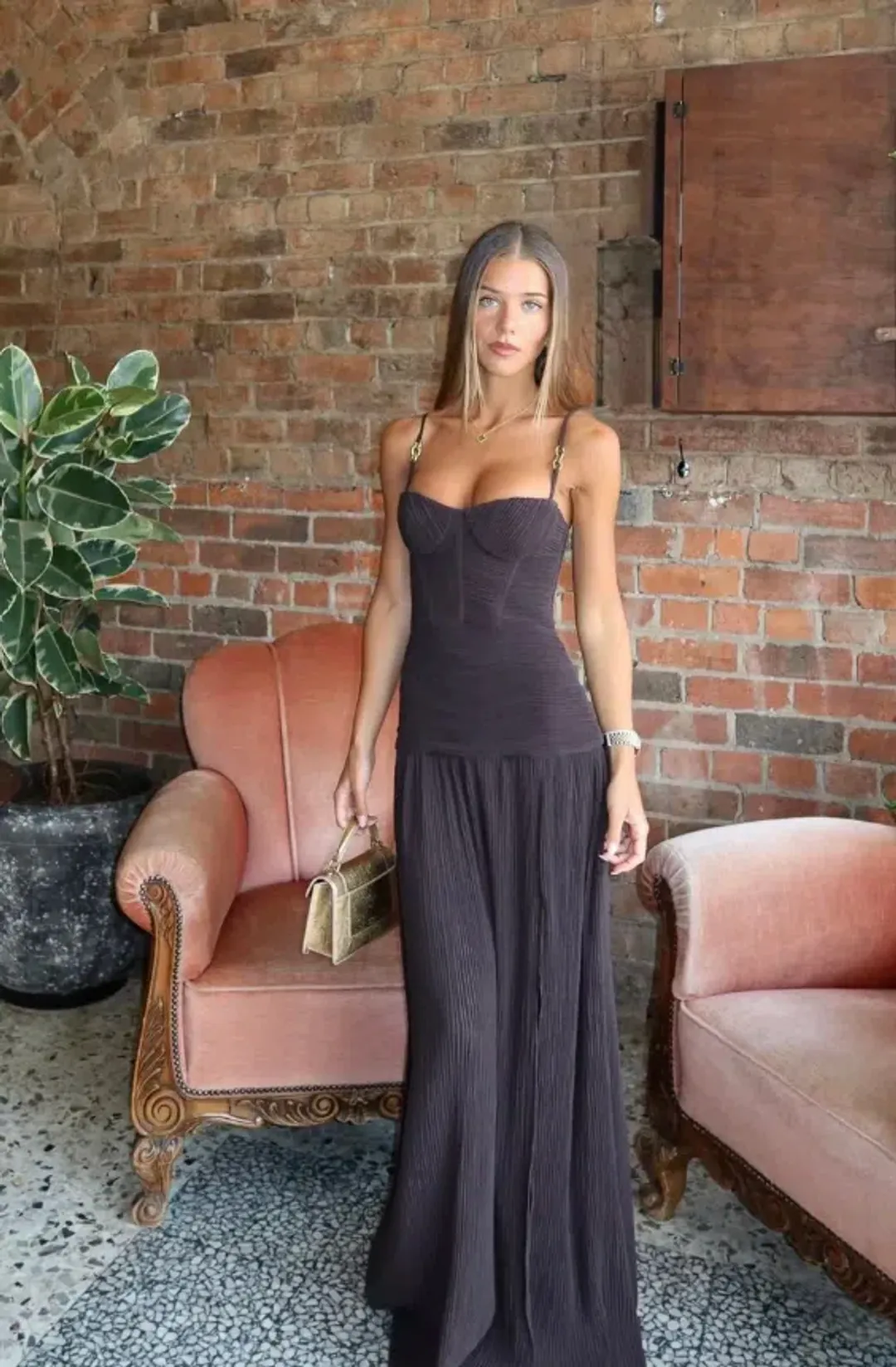 Manning Cartell Double Time Pleat Dress | Size 4 for rent on The Volte - main image