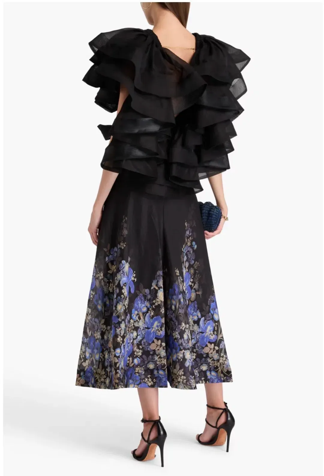 ZIMMERMANN Cropped tiered linen and silk-blend top for rent on The Volte - main image