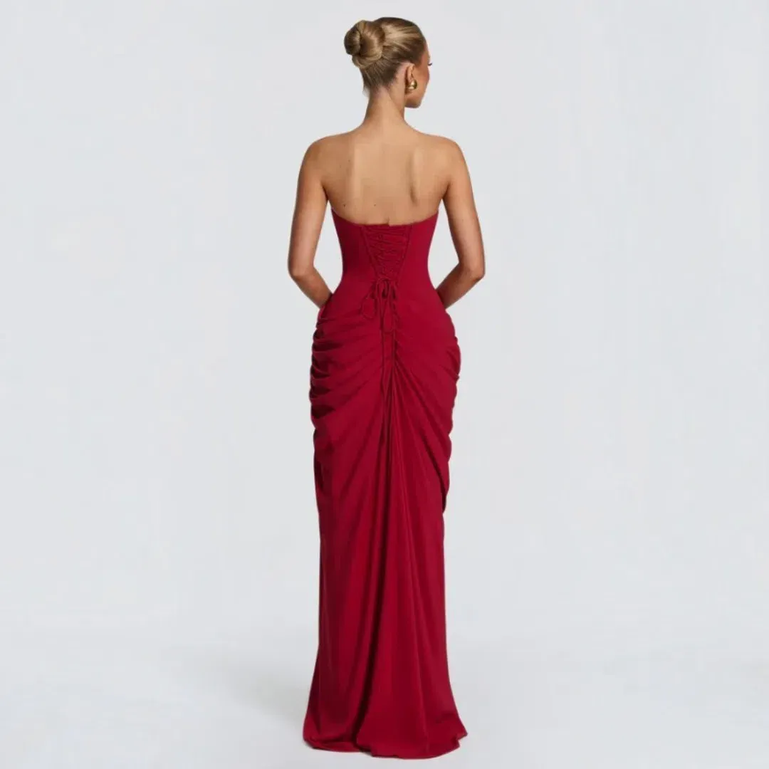 BABYBOO Cyra Maxi Dress - Deep Red Size Small for rent on The Volte - main image