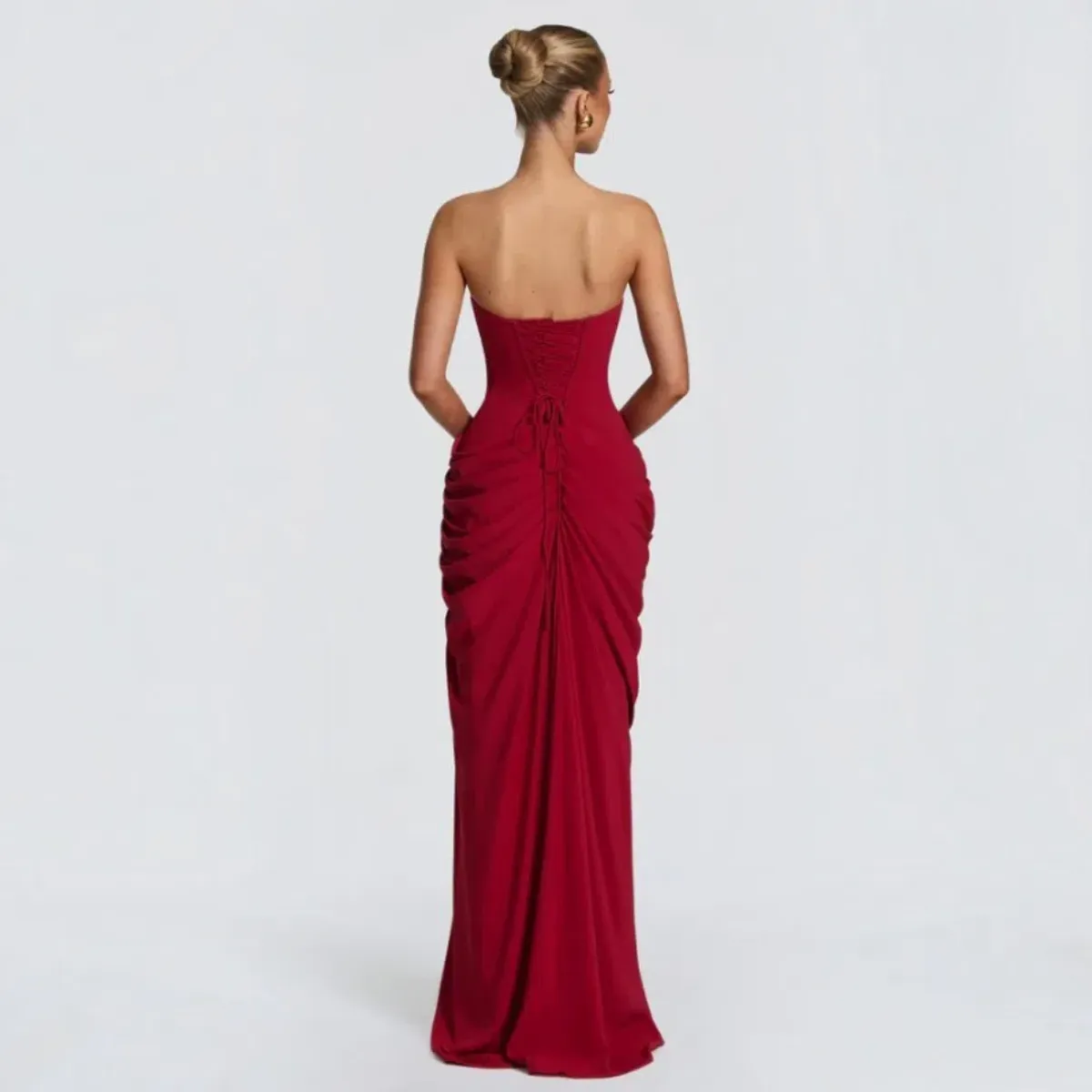 BABYBOO Cyra Maxi Dress - Deep Red Size Small - Image 5