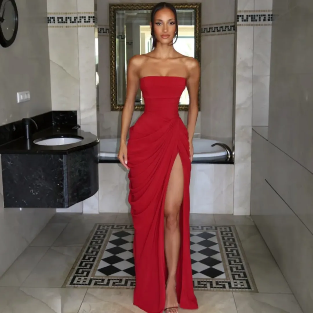 BABYBOO Cyra Maxi Dress - Deep Red Size Small for rent on The Volte - main image