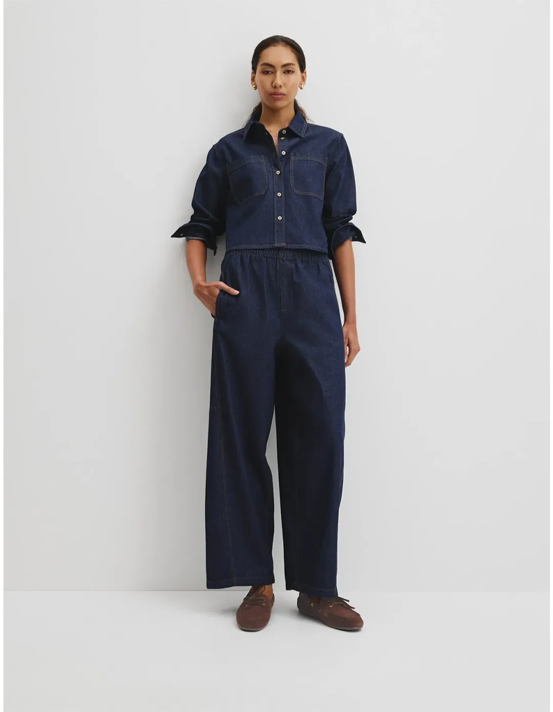 Country Road Pocket Denim Shirt Size 4 Indigo Rinse for rent on The Volte - main image