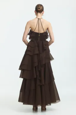 AJE Villa Gown Chocolate Size 12 for rent on The Volte - image 2