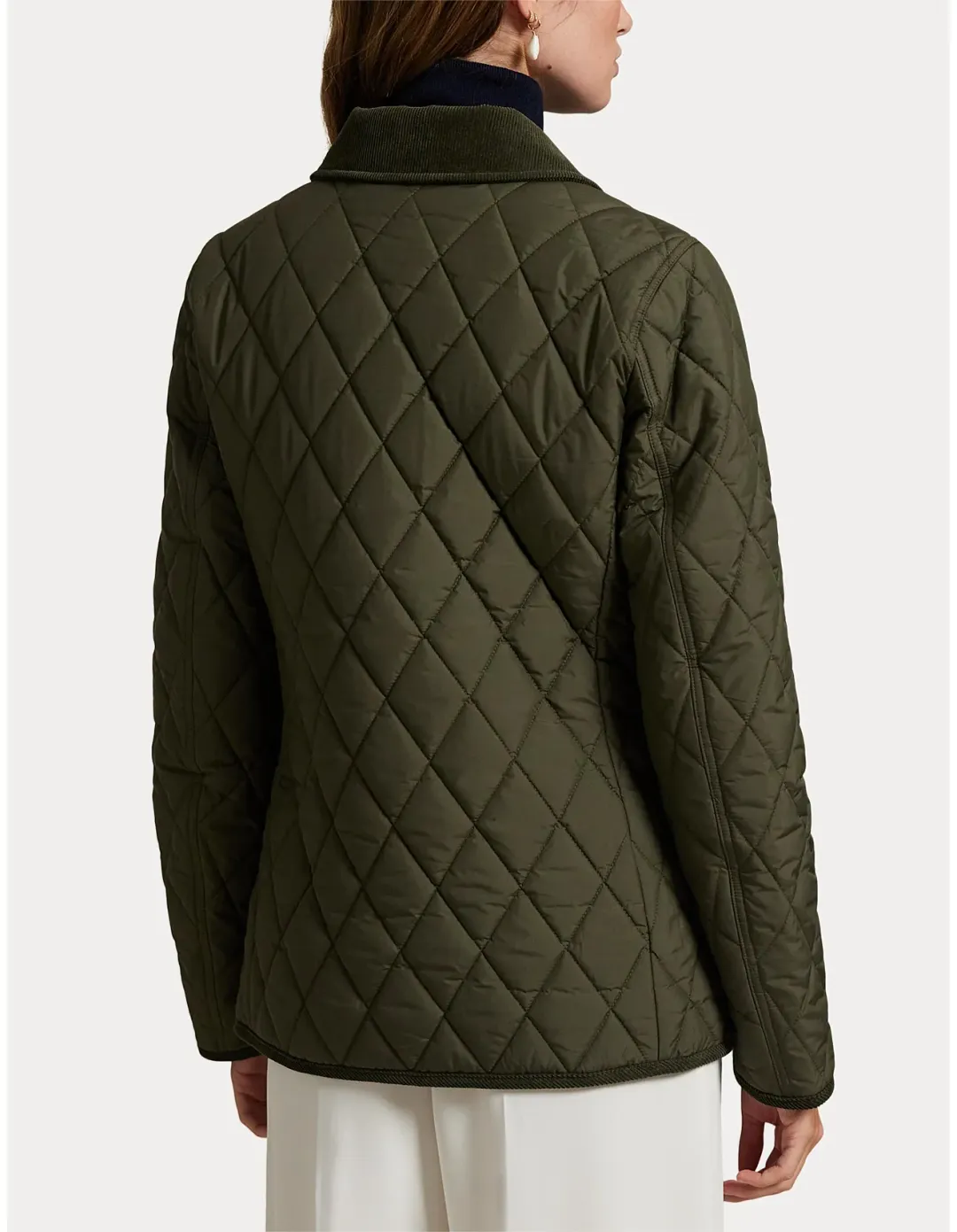 Polo Ralph Lauren Corduroy-Trim Quilted Barn Jacket L Green for rent on The Volte - main image