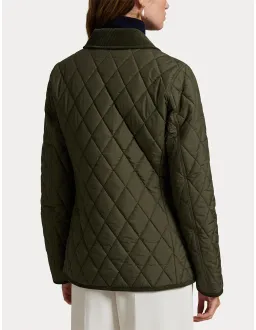Polo Ralph Lauren Corduroy-Trim Quilted Barn Jacket L Green for rent on The Volte - image 2