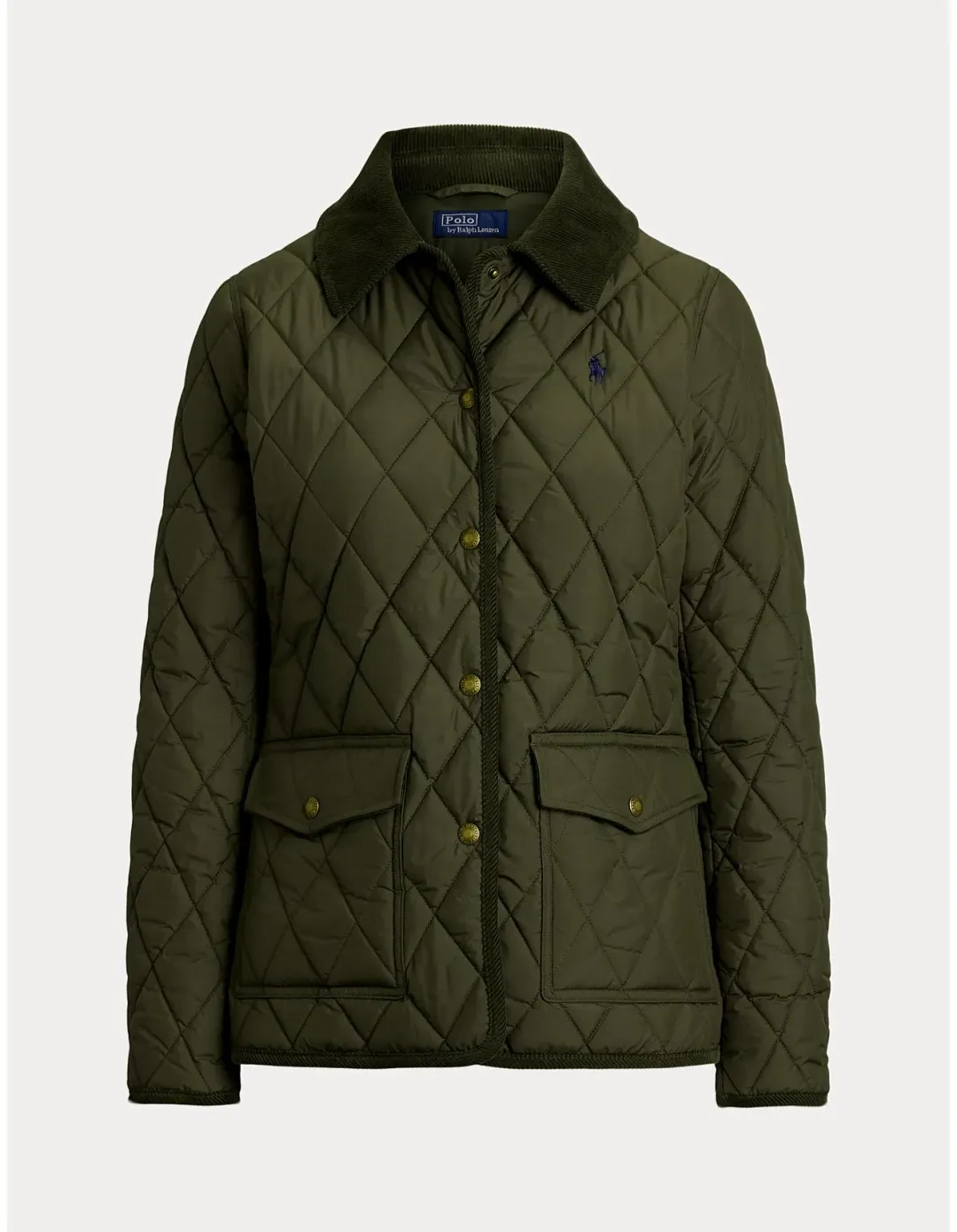Polo Ralph Lauren Corduroy-Trim Quilted Barn Jacket L Green for rent on The Volte - main image