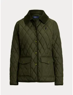Polo Ralph Lauren Corduroy-Trim Quilted Barn Jacket L Green for rent on The Volte - image 4