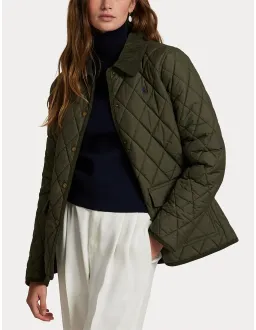 Polo Ralph Lauren Corduroy-Trim Quilted Barn Jacket L Green for rent on The Volte - image 1