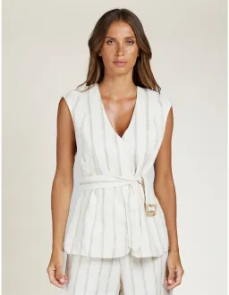 State Of Embrace The Vest Size 12 AU Taupe Stripe for rent on The Volte - image 1