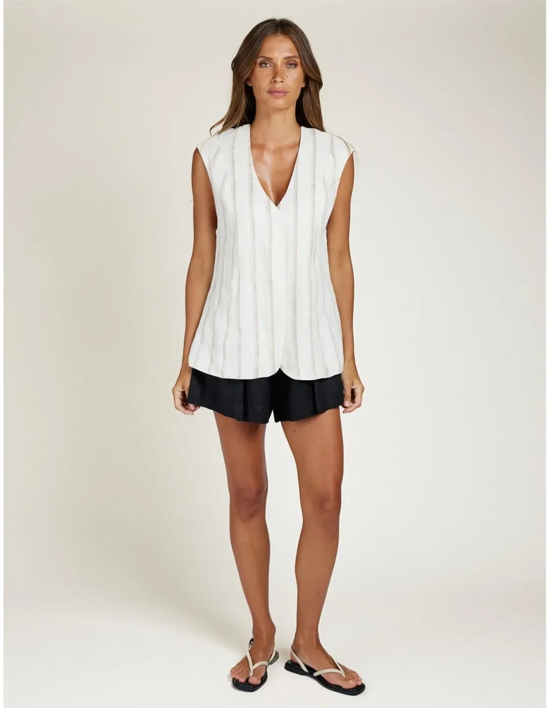 State Of Embrace The Vest Size 12 AU Taupe Stripe for rent on The Volte - main image