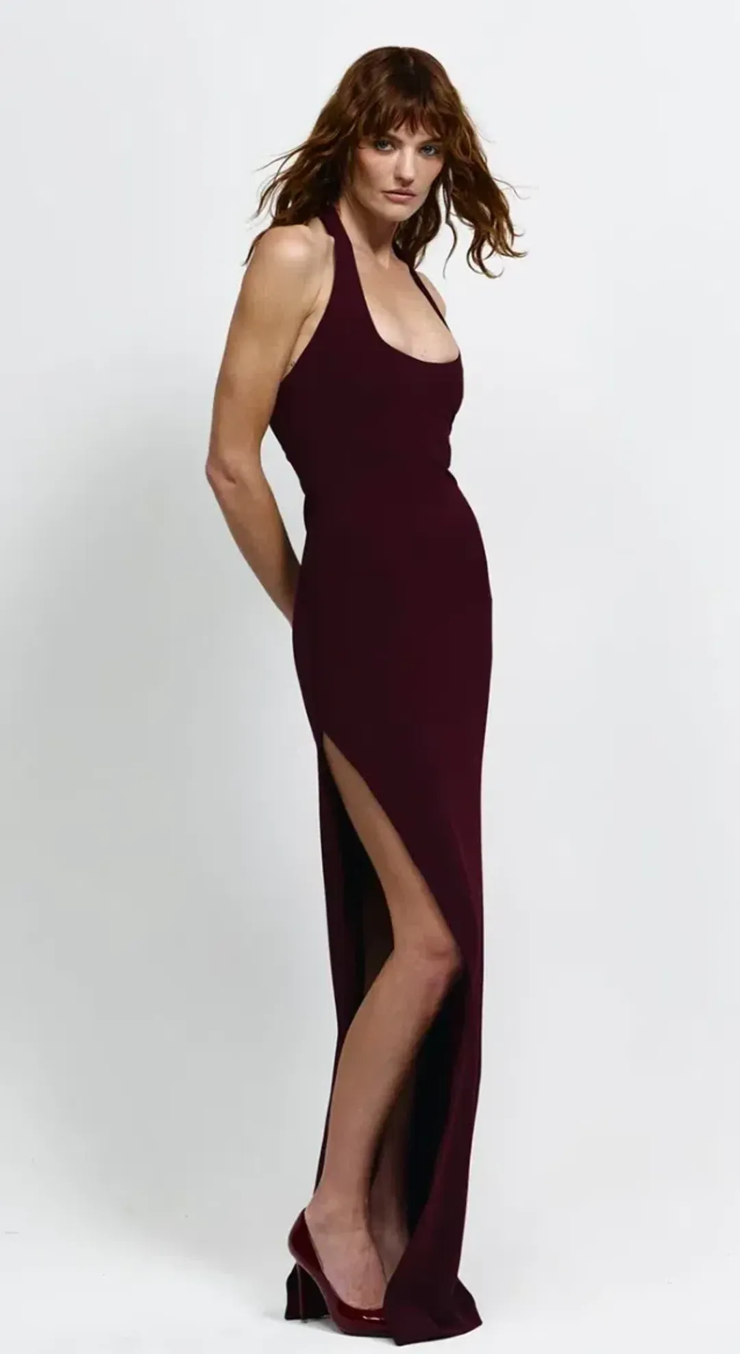 EFFIE KATS MYLA GOWN IN WINE SIZE 8 for rent on The Volte - main image