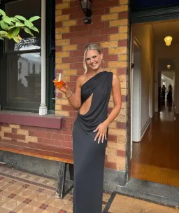 Misha Solstice Cupro Maxi Dress in Black Size S for rent on The Volte - image 1