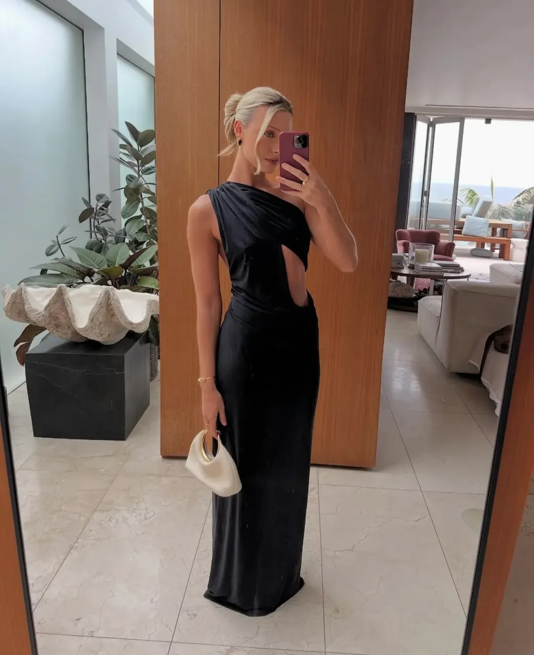 Misha Solstice Cupro Maxi Dress in Black Size S for rent on The Volte - main image