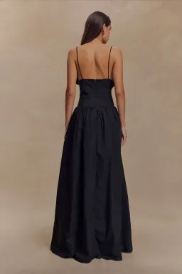 Meshki Cotton Frill Maxi Dress Black XXS for rent on The Volte - image 2
