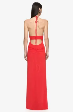 Xanthi V Neck Maxi Dress | Flame - Size 6 for rent on The Volte - image 3