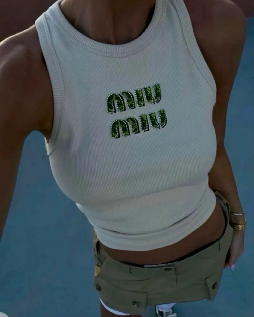 Ribbed Jersey Top With Embroidered Logo for rent on The Volte - main image