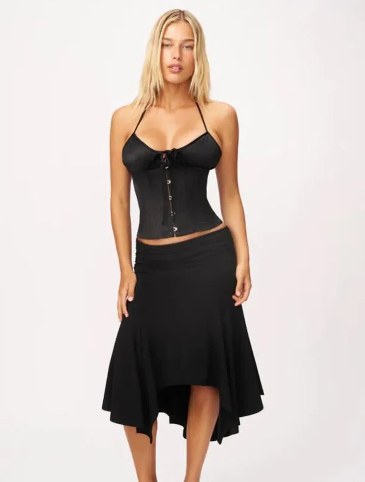 Danielle Guizo Marini Corset & Soffiano Skirt in Black Size S - Image 1