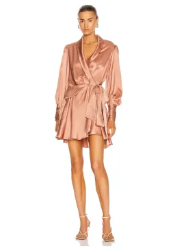 Zimmermann Silk Wrap Mini Dress Pink for rent on The Volte - image 1