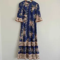 π Zimmermann Moonshine Floral Linen Maxi Dress Blue Size 0 / AU 8 π for rent on The Volte - image 3