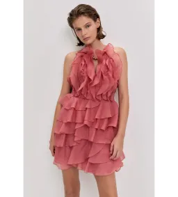 🪸 Aje Cleo Mini Dress in Spiced Coral - Size 12 🪸 Race Day / Hen's Party Dress for rent on The Volte - image 2