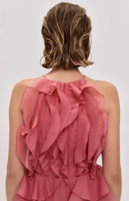 🧡 AJE Cleo Mini Dress - Size 12 - Spiced Coral Blush Pink Ruffle Tiered Dress 🧡 for rent on The Volte - image 5