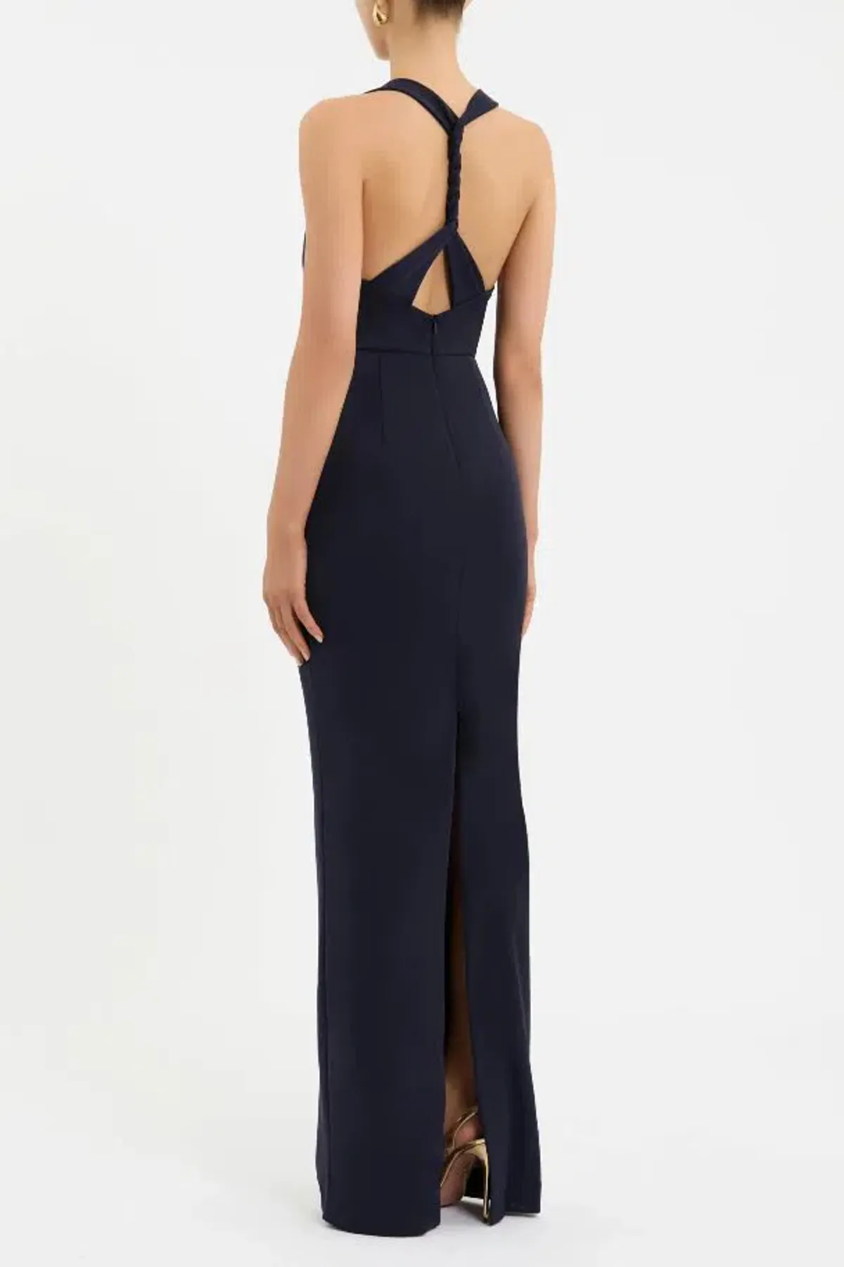 🌌 REBECCA VALLANCE Ayesha Halter Maxi Dress - DARK NAVY BLUE- Size 8 - FORMAL EVENING DRESS 🌌 - Image 3