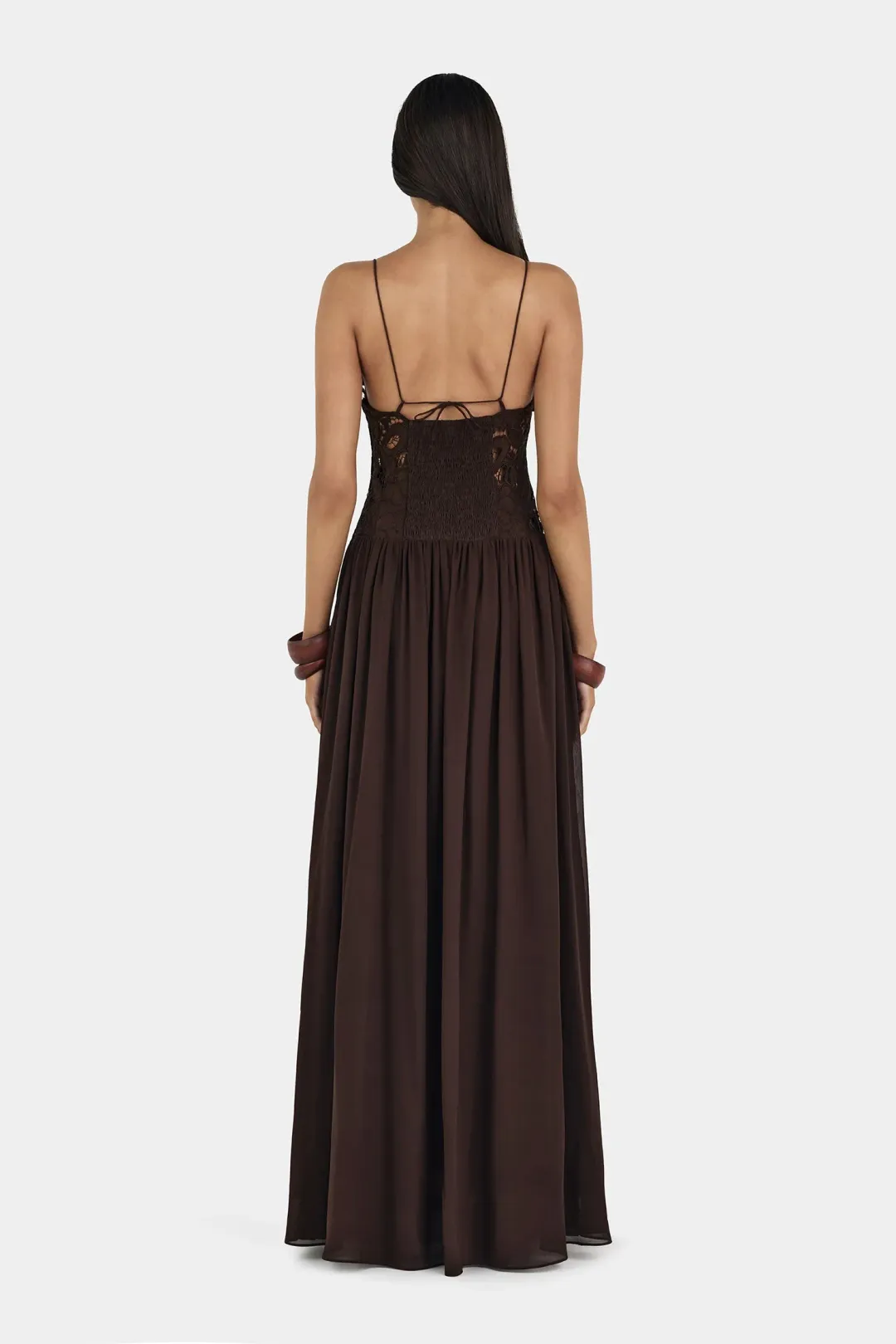 Hansen and Gretel Stephanie Maxi Dress Size M in Brown for rent on The Volte - main image