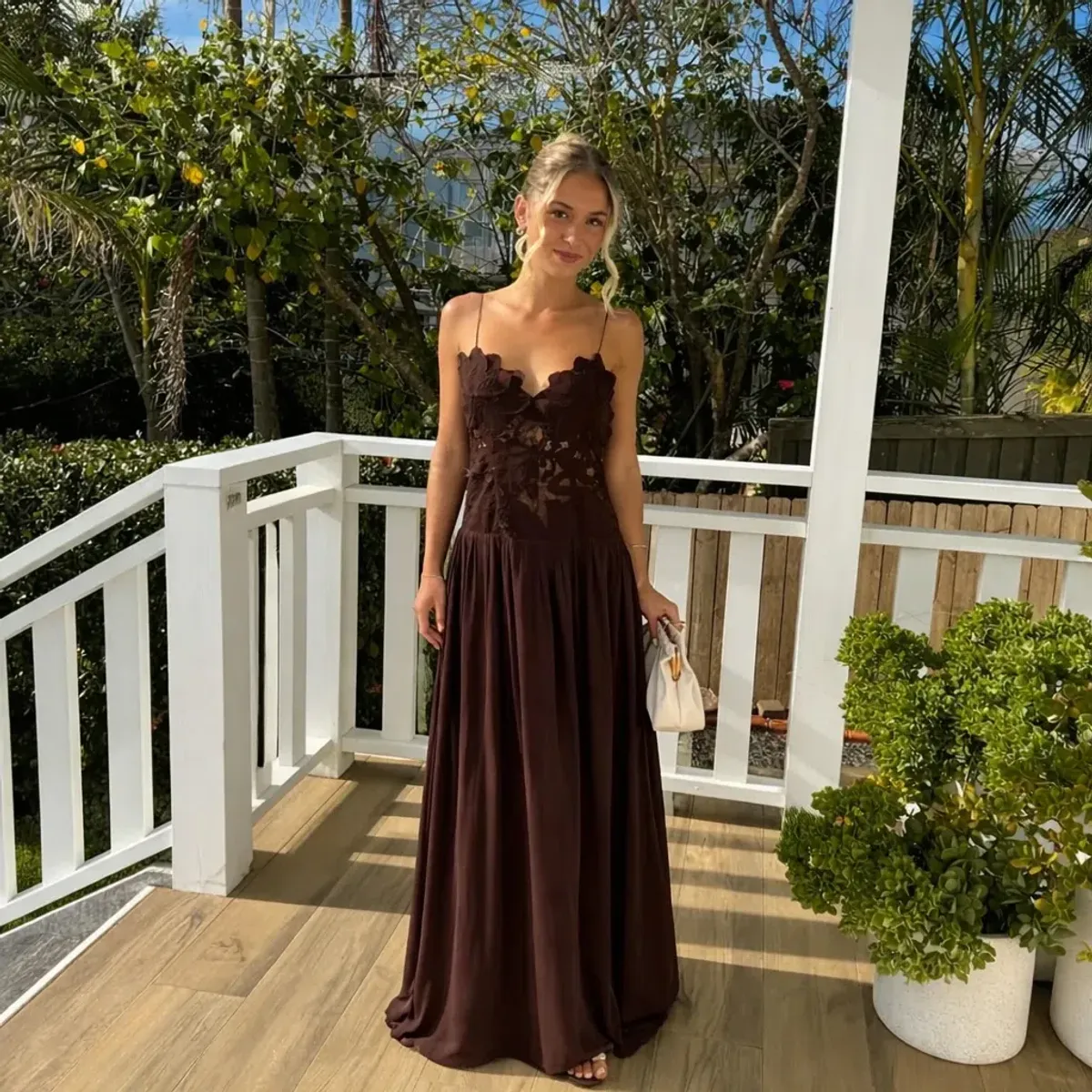 Hansen and Gretel Stephanie Maxi Dress Size M in Brown - Image 1