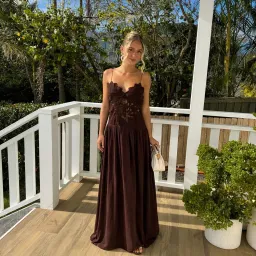 Hansen and Gretel Stephanie Maxi Dress Size M in Brown for rent on The Volte - image 1