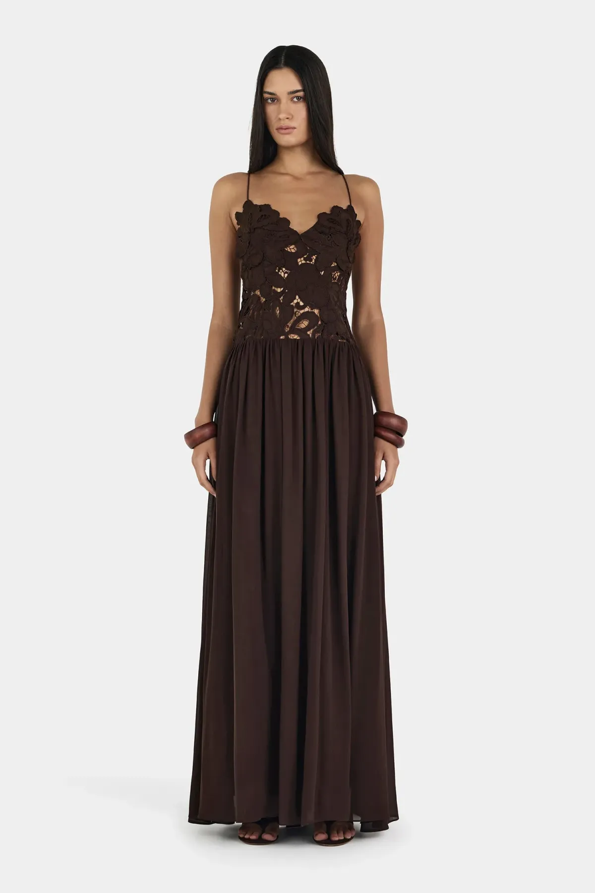 Hansen and Gretel Stephanie Maxi Dress Size M in Brown - Image 4