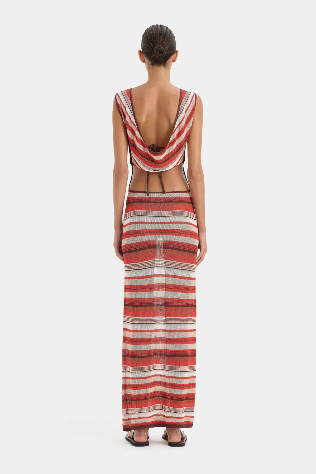 Sir The Label Coastline Tie Dress in Red Stripe Size 1 / AU 8 - Image 5