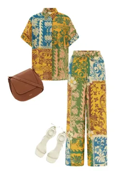 Alemais Archie Linen Top & Pant Set Multi Size 10 for rent on The Volte - image 6