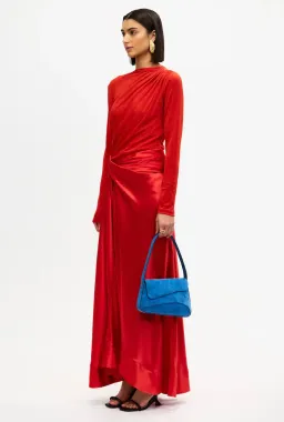 Acler Hertfordshire Red Longsleeve Maxi Gown for rent on The Volte - image 2