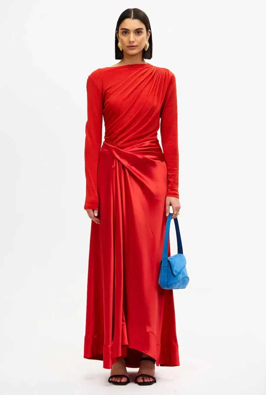 Acler Hertfordshire Red Longsleeve Maxi Gown for rent on The Volte - main image
