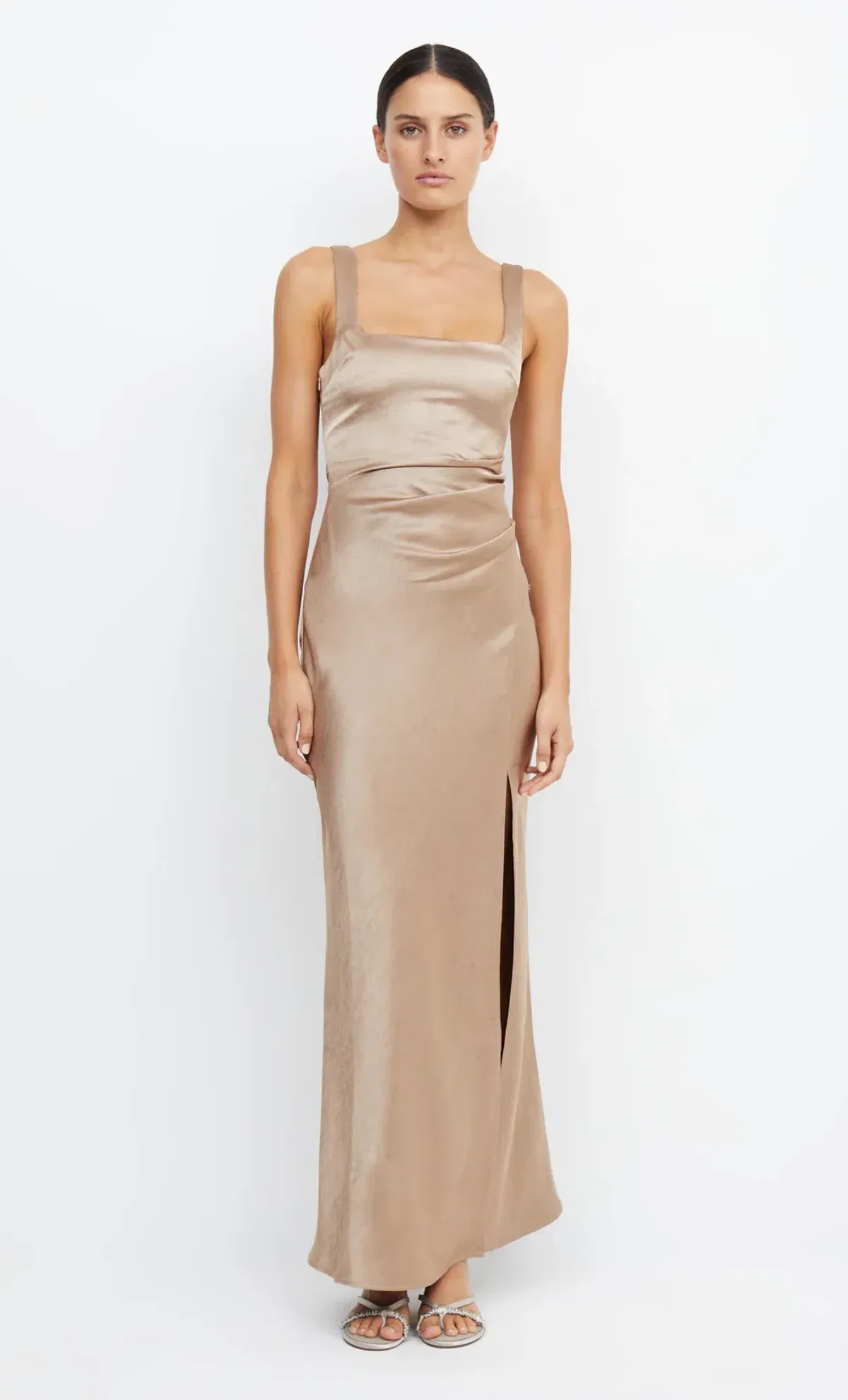 Bec + Bridge dreamer square neck dress golden size 6 for rent on The Volte - main image