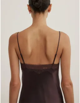 Witchery Lace Neck Slip Dress Size 12 AU Espresso for rent on The Volte - image 4