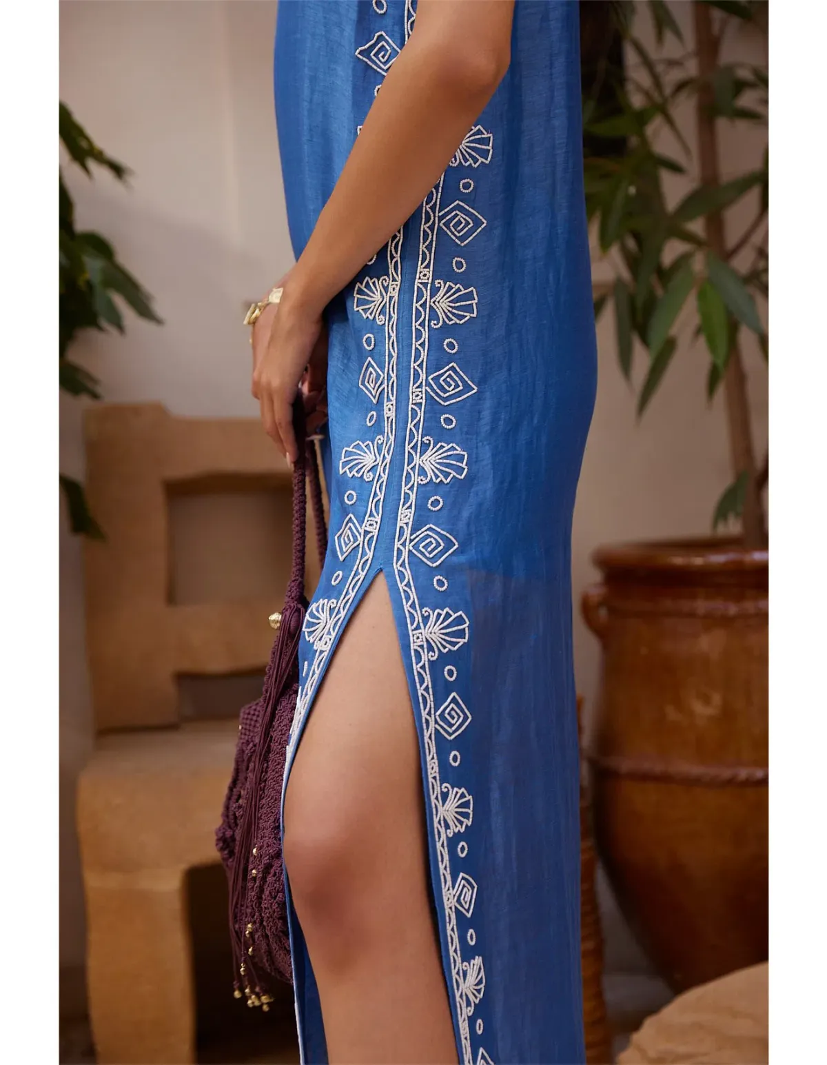 ALEMAIS Yasmeen bead-embellishment midi dress - Image 3